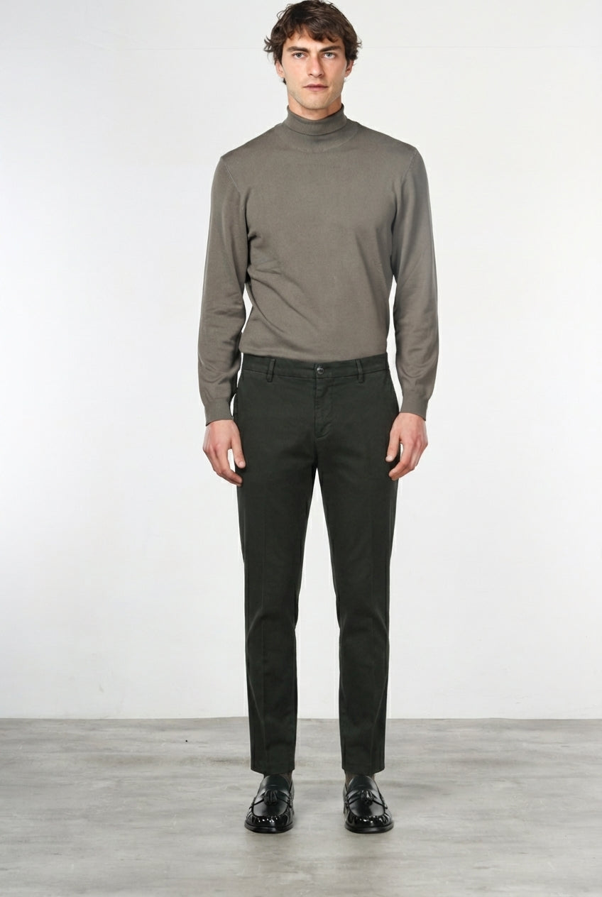 Milano men’s chino pants in stretch gabardine, extra slim fit ①