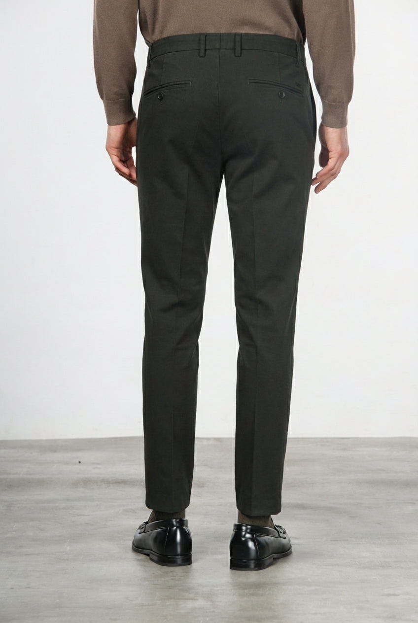 Milano men’s chino pants in stretch gabardine, extra slim fit ①
