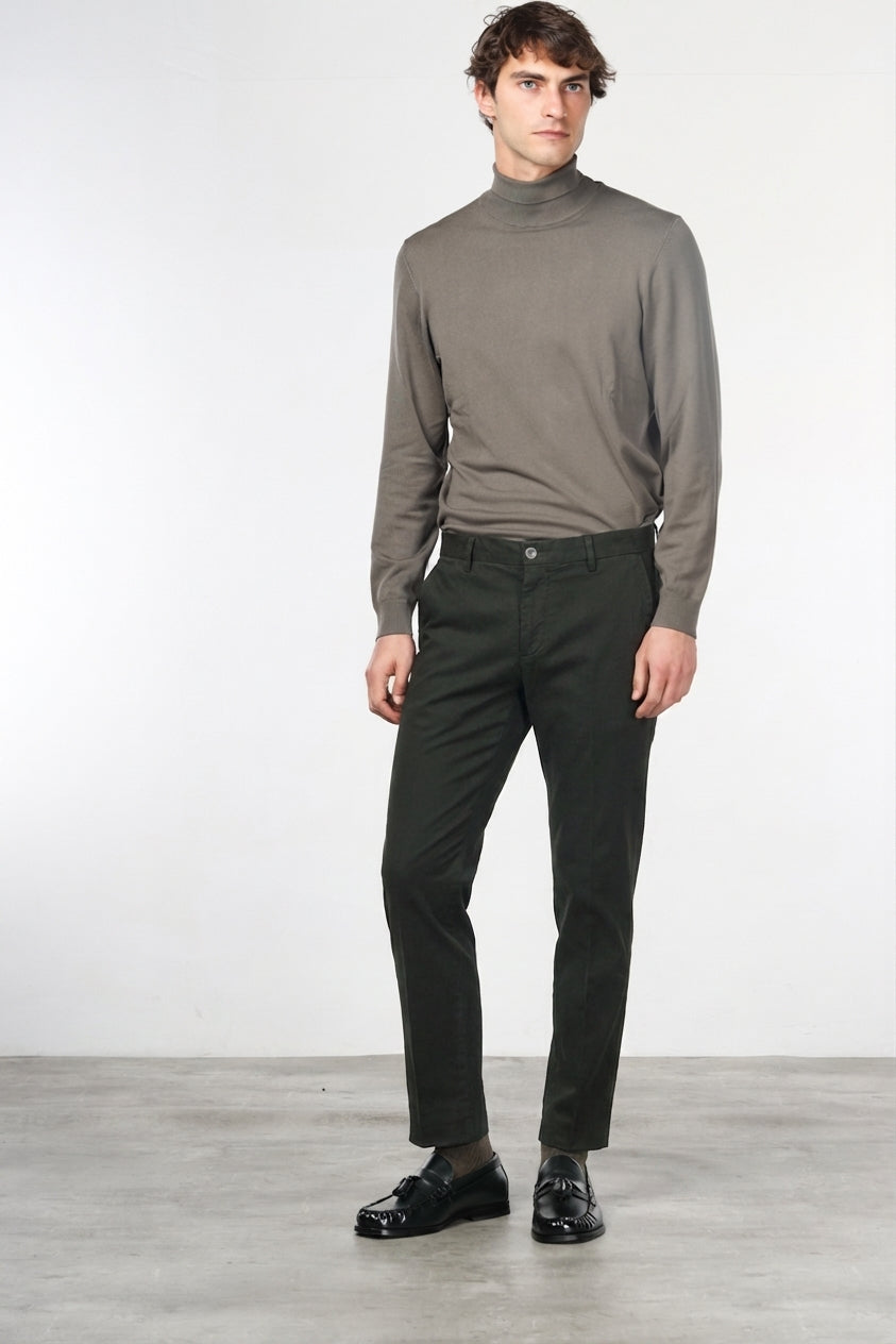 Milano men’s chino pants in stretch gabardine, extra slim fit ①
