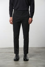 Milano chino pants for men in stretch gabardine, extra slim fit ①