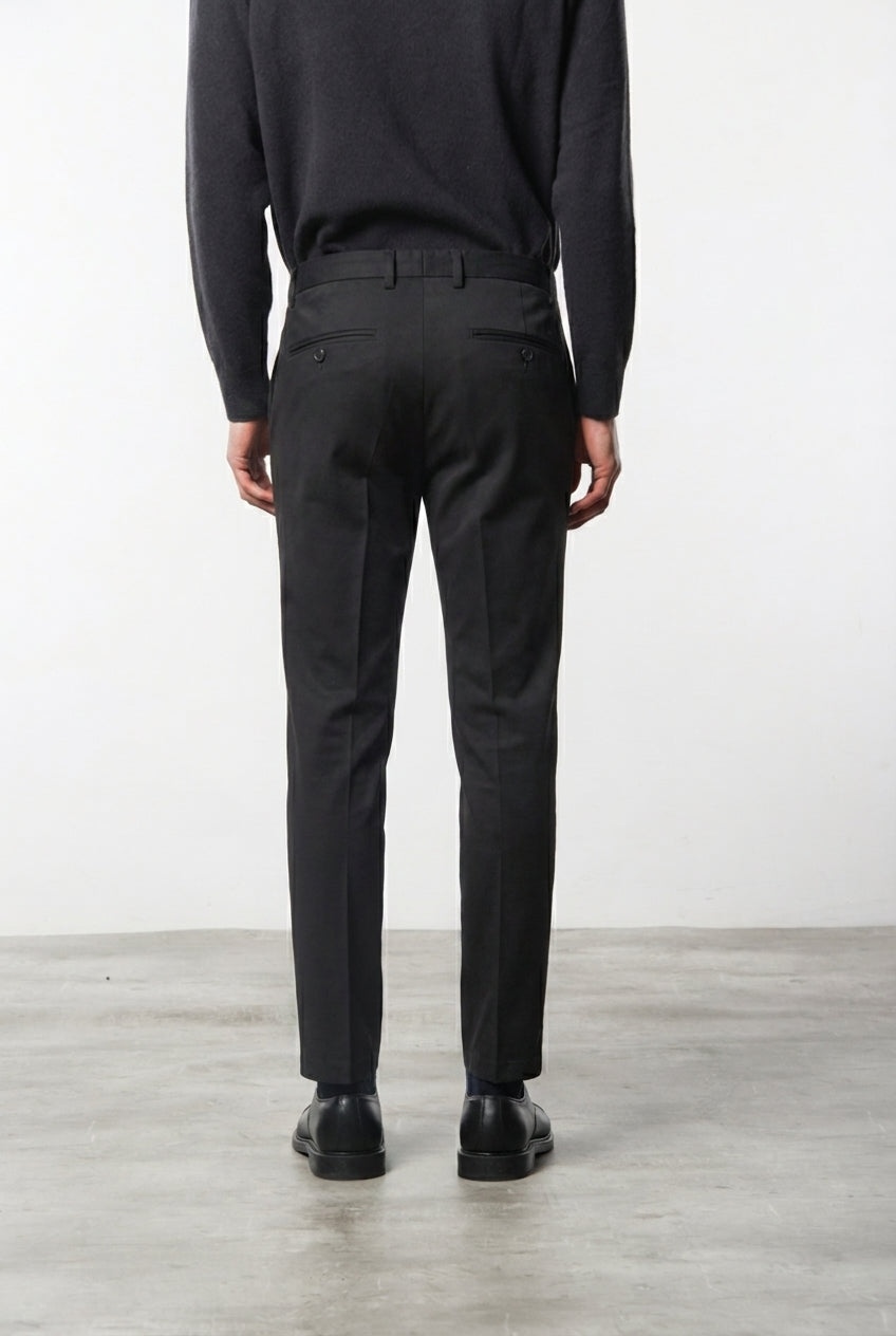 Milano chino pants for men in stretch gabardine, extra slim fit ①