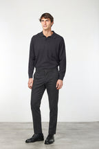 Milano chino pants for men in stretch gabardine, extra slim fit ①