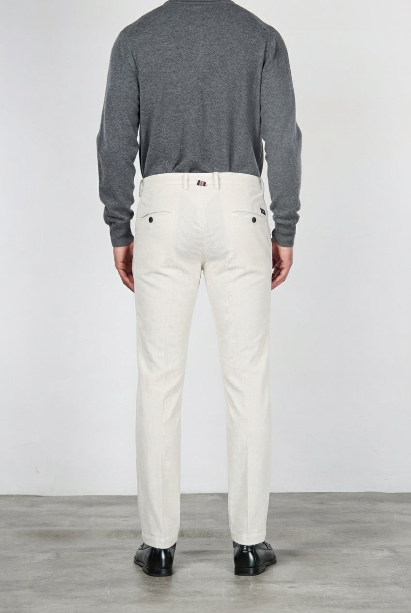 Milano pantalone chino uomo in velluto 500 righe extra slim fit ①