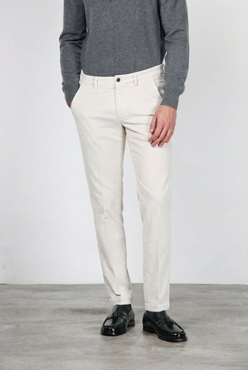 Milano pantalone chino uomo in velluto 500 righe extra slim fit ①