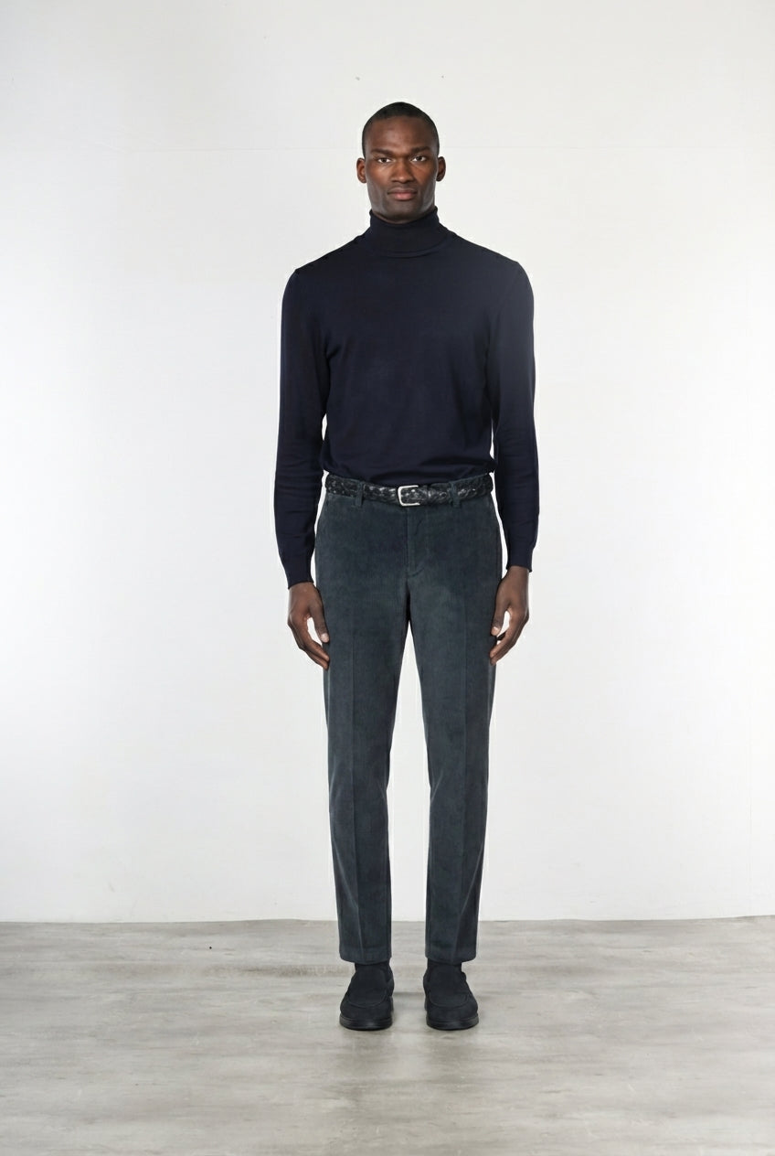 Milano men's chino trousers in velvet 500 extra slim fit stripes ①
