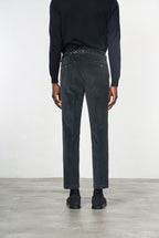 Milano men's chino trousers in velvet 500 extra slim fit stripes ①