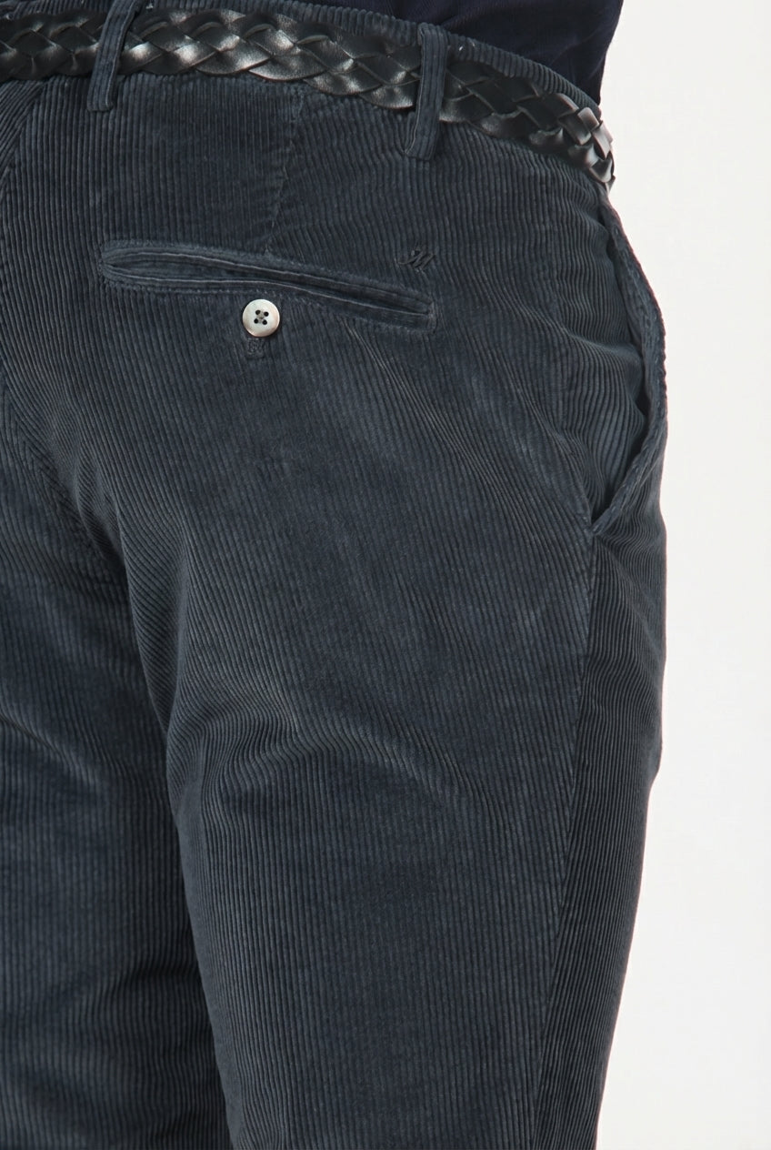 Milano men's chino trousers in velvet 500 extra slim fit stripes ①
