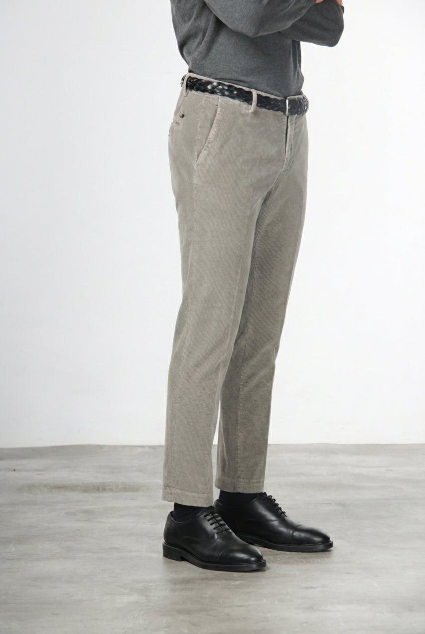 Milano pantalone chino uomo in velluto 500 righe extra slim fit ①
