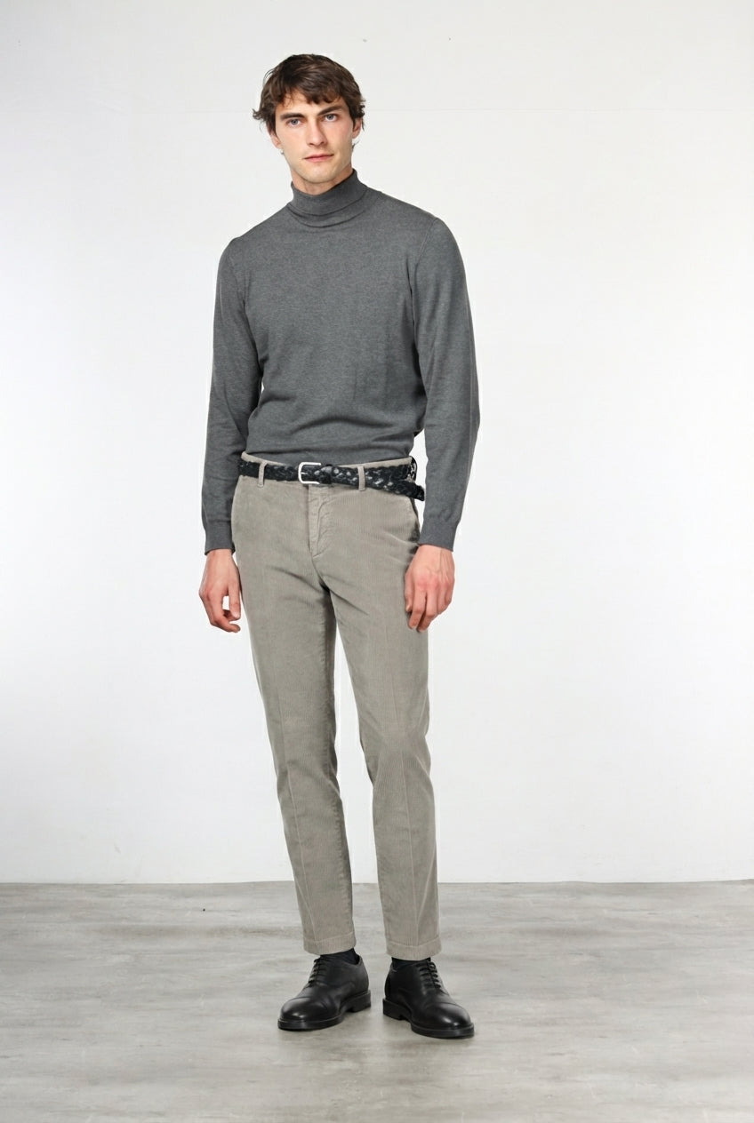 Milano pantalone chino uomo in velluto 500 righe extra slim fit ①