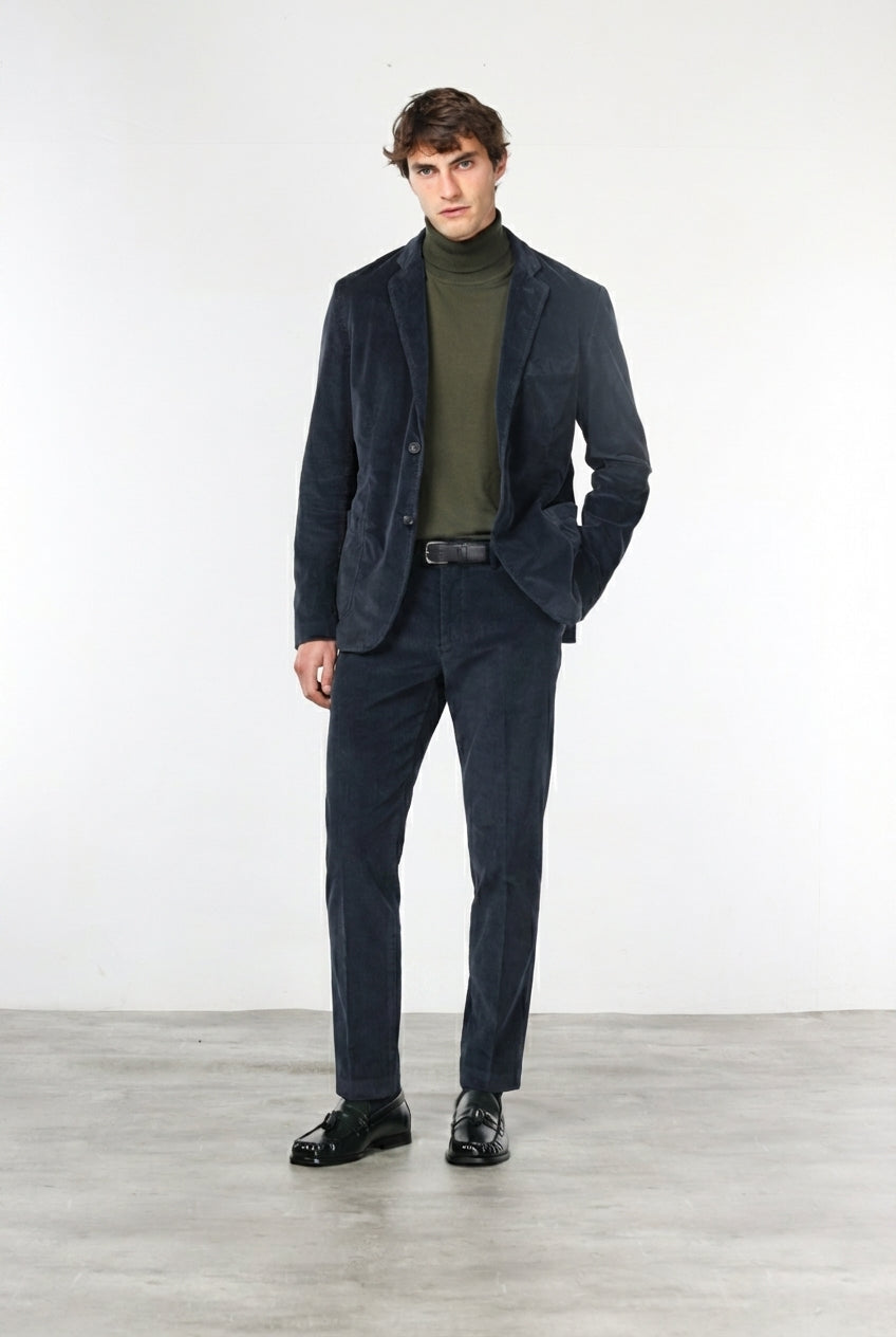 Milano pantalon chino homme en velours côtelé 500 raies, extra slim fit ①