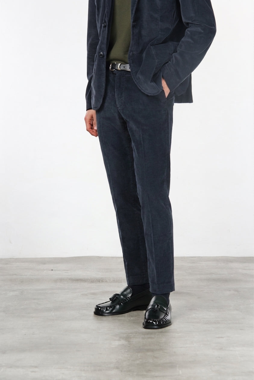 Milano pantalon chino homme en velours côtelé 500 raies, extra slim fit ①