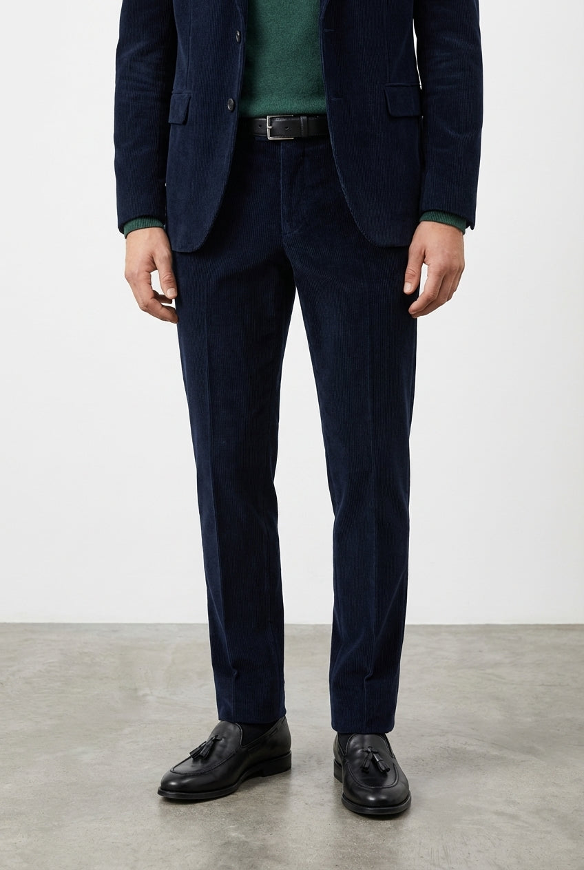 Milano pantalon chino homme en velours côtelé 500 raies, extra slim fit ①