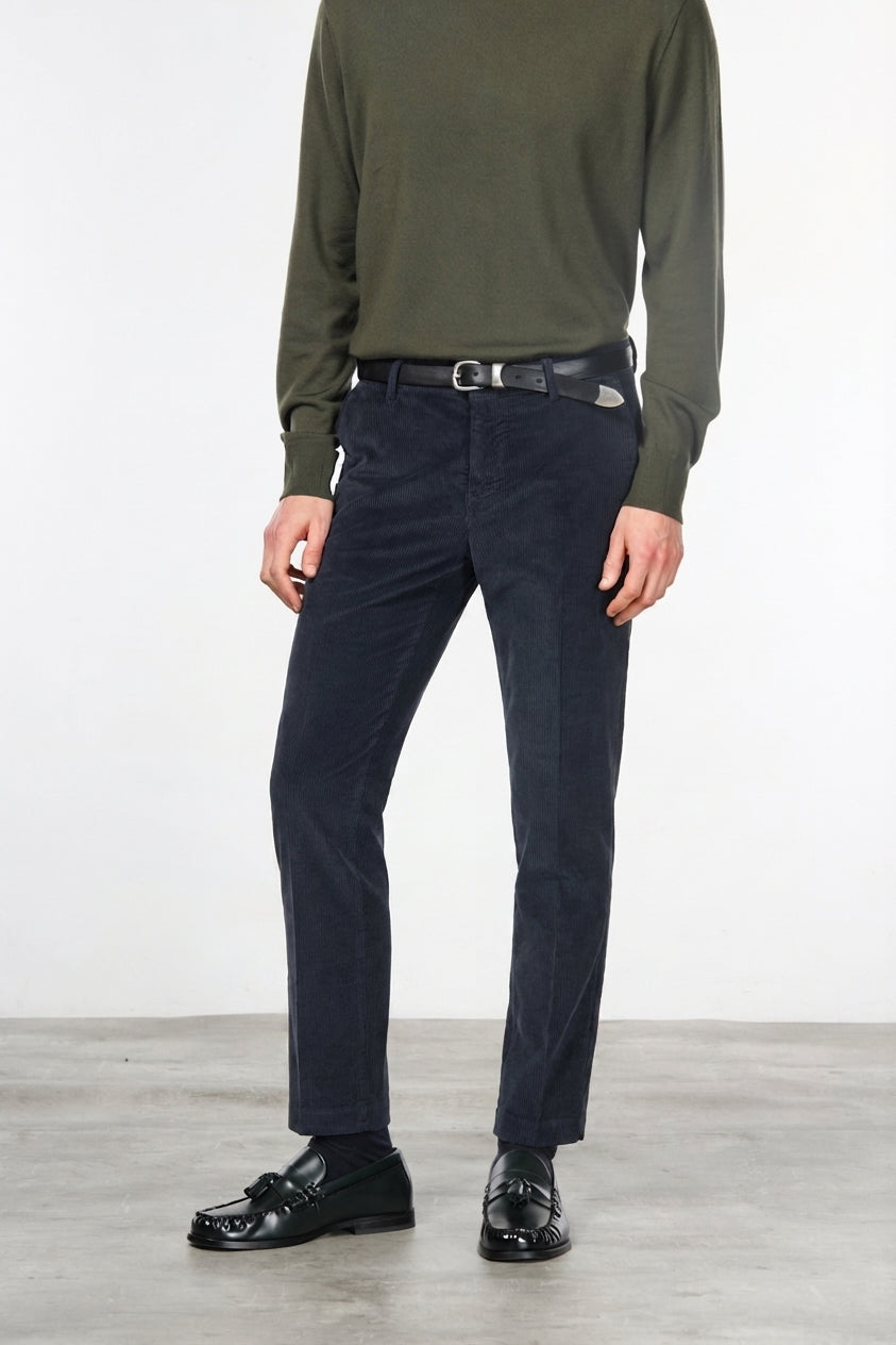 Milano pantalon chino homme en velours côtelé 500 raies, extra slim fit ①