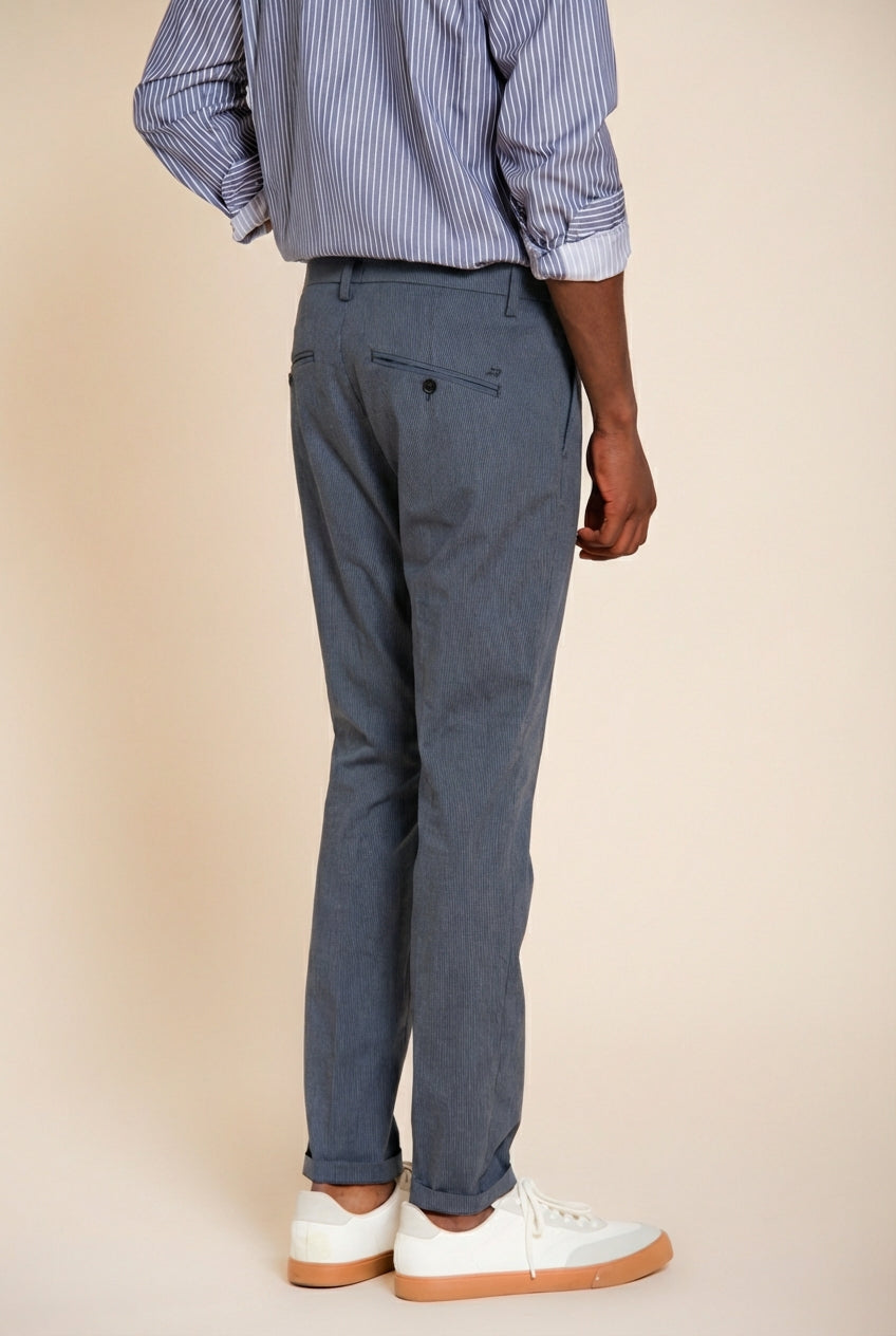 Osaka men's chino pants in fine pinstripe carrot fit