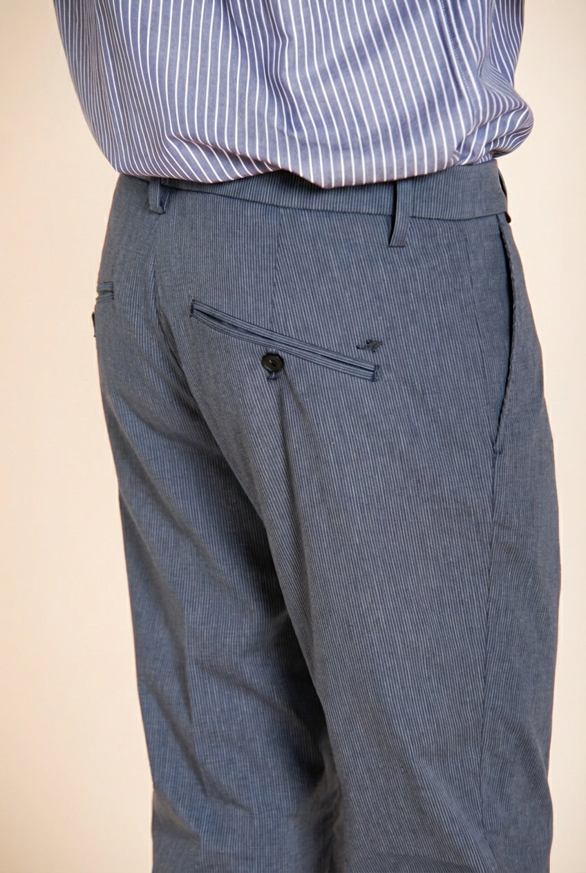 Osaka men's chino pants in fine pinstripe carrot fit