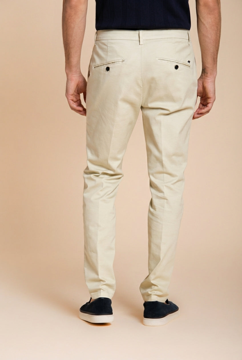 Osaka men's chino pants in fine cotton and lyocell tricotina carrot fit