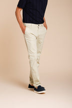 Osaka men's chino pants in fine cotton and lyocell tricotine carrot fit