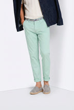 Torino Summer pantalon chino homme en twill de coton et lyocell slim fit