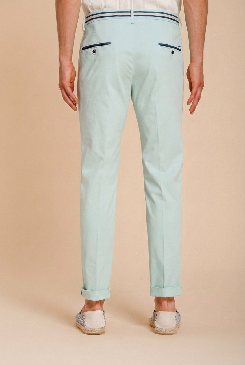 Torino Summer pantalon chino homme en twill de coton et lyocell slim fit