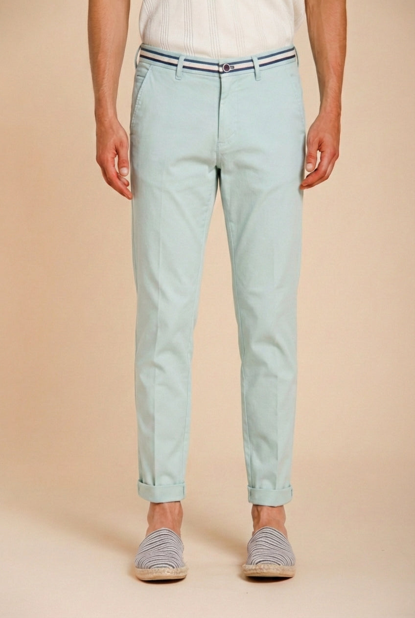 Torino Summer pantalon chino homme en twill de coton et lyocell slim fit