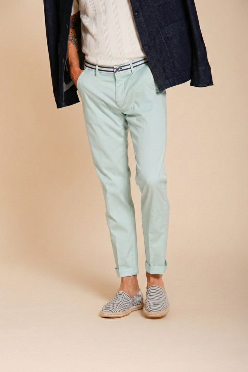 Torino Summer pantalon chino homme en twill de coton et lyocell slim fit