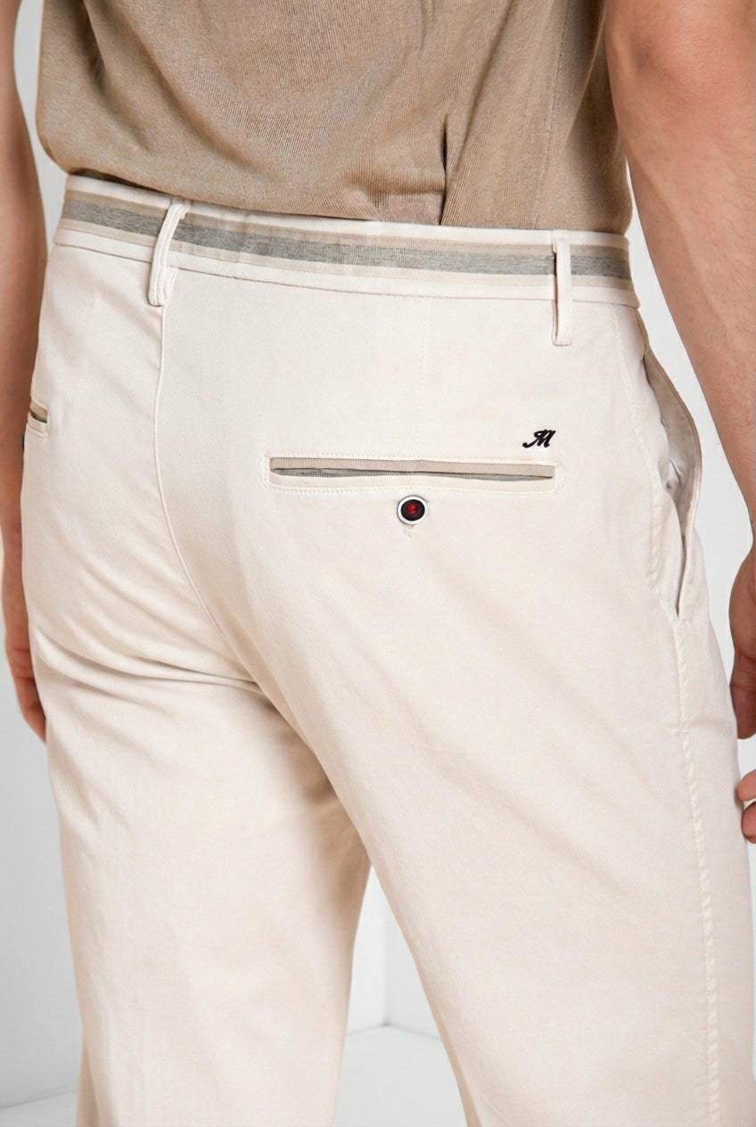 Torino Summer men's chino pants in cotton and lyocell twill slim fit