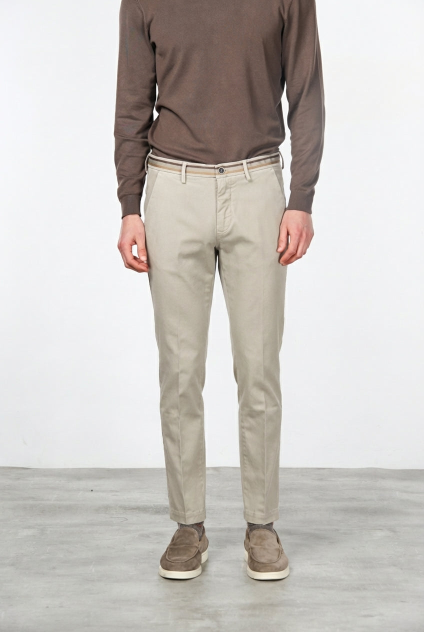 Turin Winter men's chino trousers in slim-fit stretch gabardine