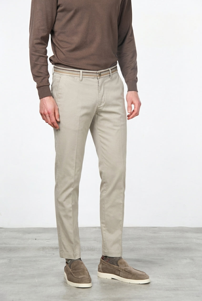Turin Winter men's chino trousers in slim-fit stretch gabardine