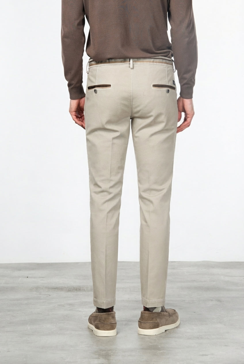 Turin Winter men's chino trousers in slim-fit stretch gabardine