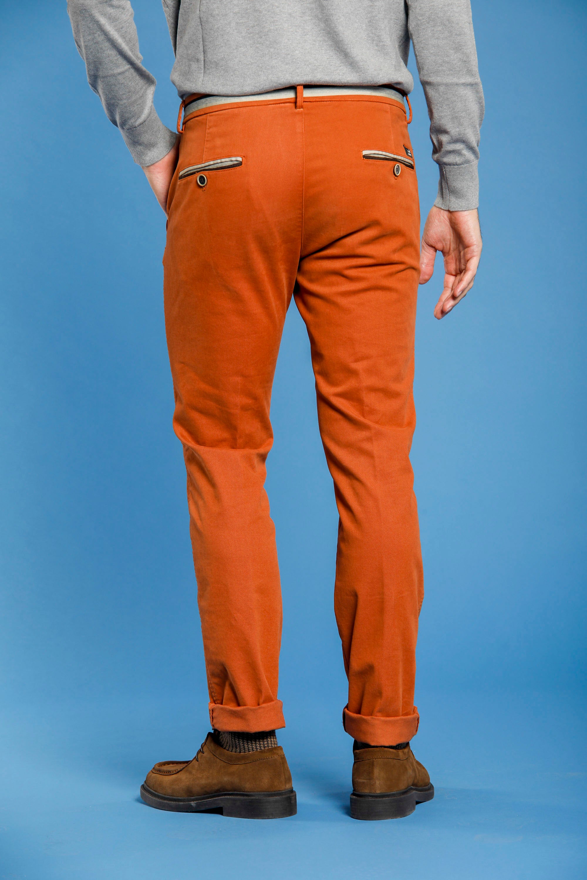 Torino Winter pantalon chino homme en gabardine et modal stretch coupe slim