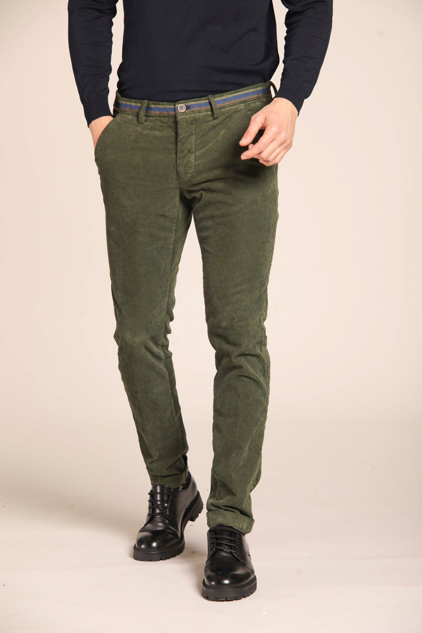 Torino Winter Herren Chino-Hose aus Samt 1000 Streifen Slim Fit