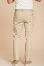 Torino University men's chino pants in stretch satin slim fit