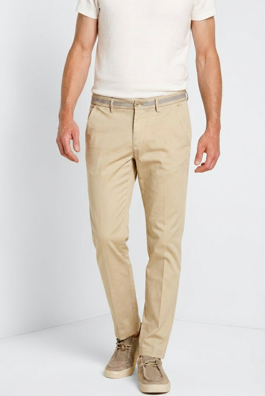 Torino University Herren Chino Hose aus Stretch-Satin slim fit