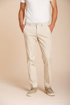 Torino University men's chino pants in stretch satin slim fit