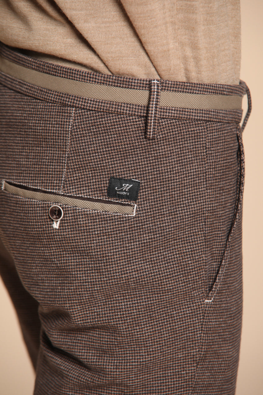 Foto 2 Torino University pantalone chino uomo in pied de poule slim fit