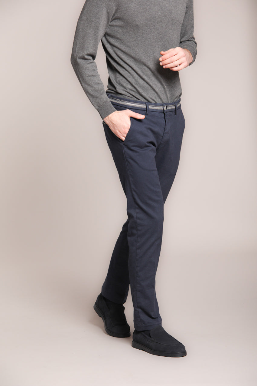 Foto 3 Torino Elegance pantalone chino uomo in diagonale stretch slim fit