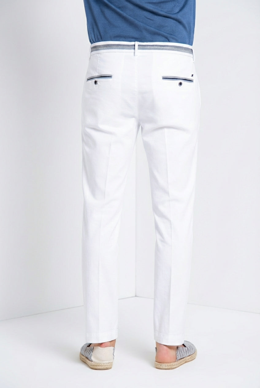 Torino Elegance men's chino pants in fine cotton and lyocell tricotina slim fit