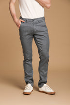 Torino pantalone chino uomo in twill di cotone e lino slim fit