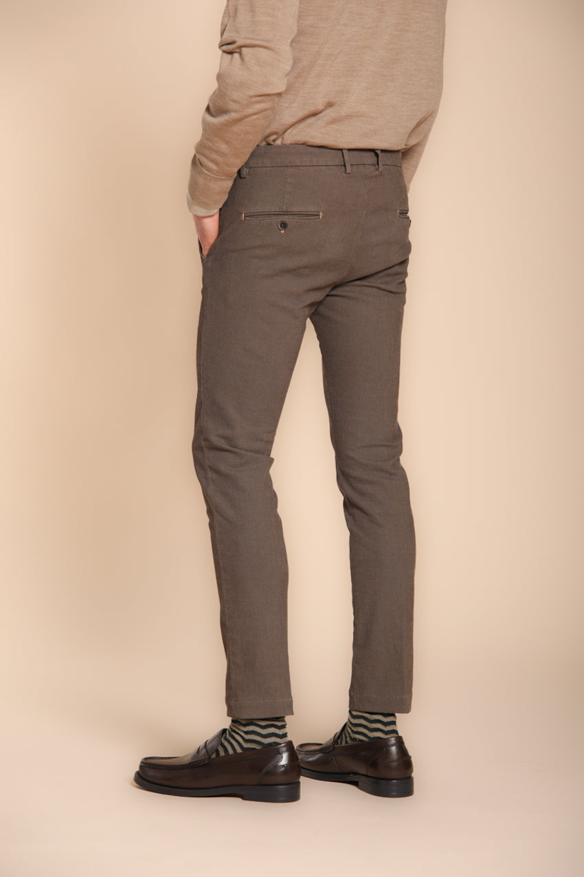 Milano pantalon chino homme en motif œil de perdrix extra slim fit