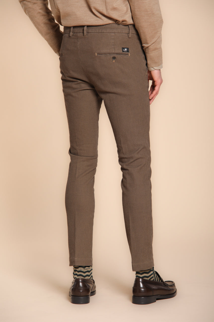 Milano pantalon chino homme en motif œil de perdrix extra slim fit