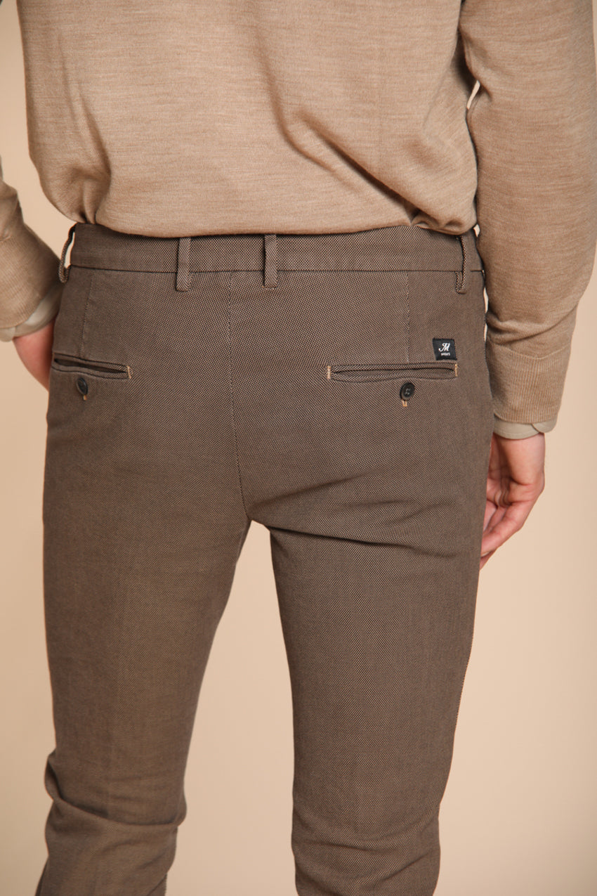 Milano pantalon chino homme en motif œil de perdrix extra slim fit