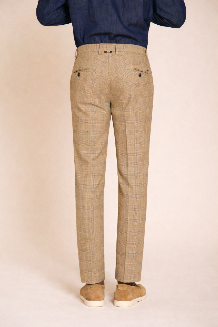 Torino Herren Chinohose Glencheck-Muster mit dunklem Garn slim fit