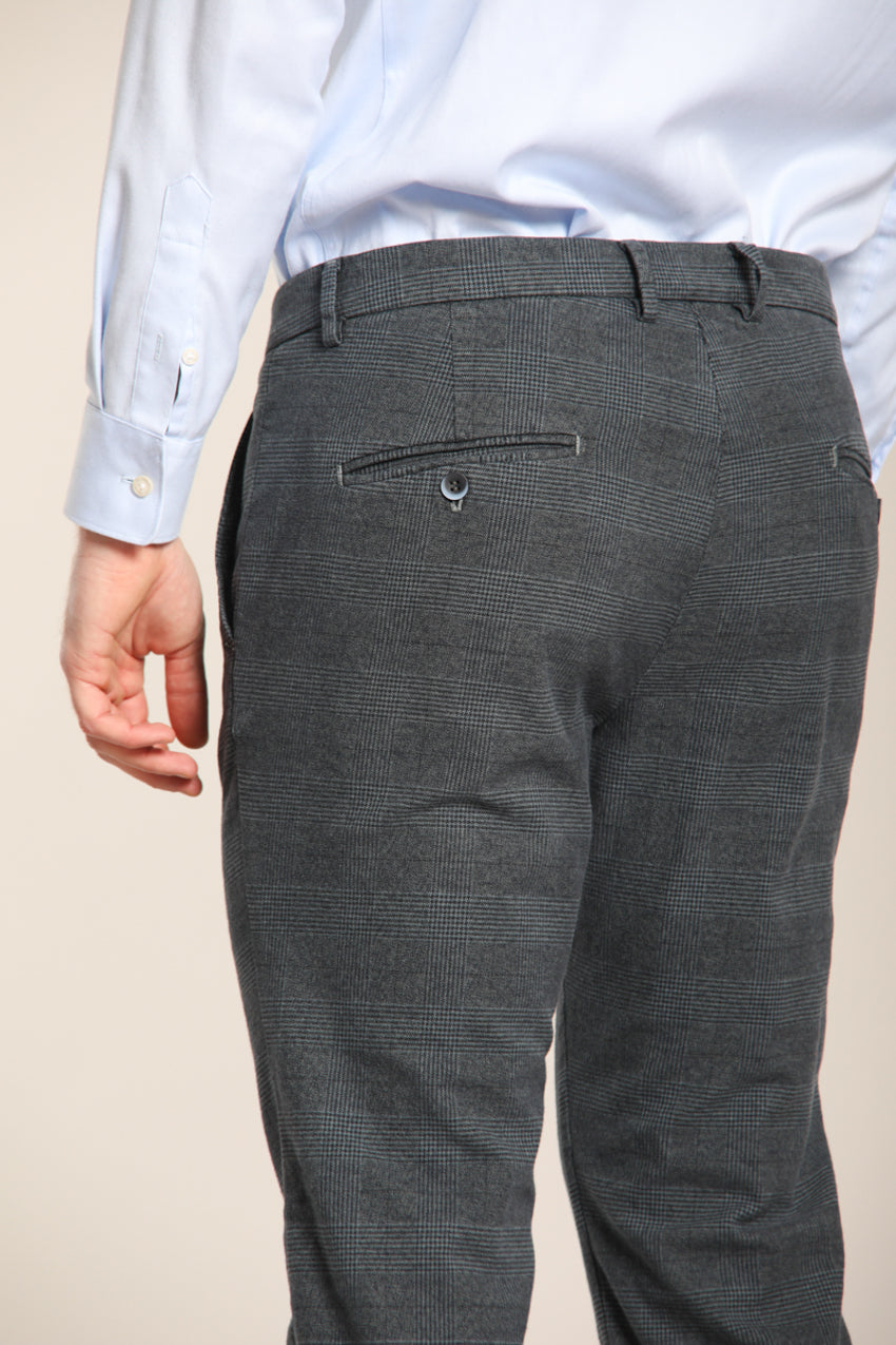 Foto 2 Torino pantalone chino uomo in cotone stretch con fantasia galles sfumato slim fit