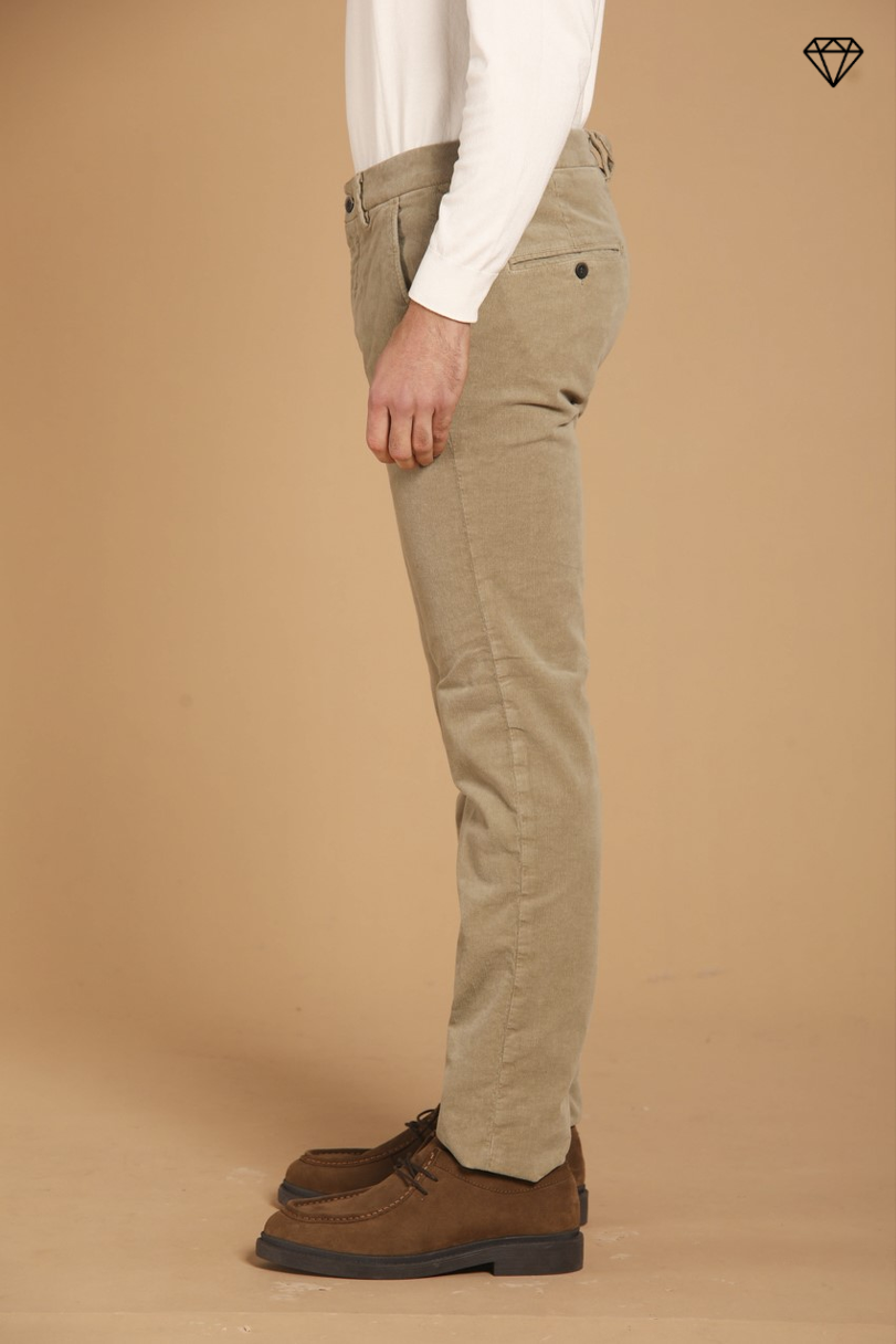 Torino men's chino pants in velvet 1500  striped slim fit  ①