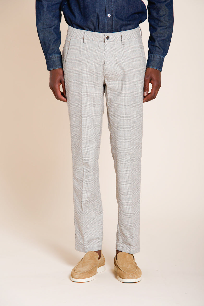 Torino pantalone chino uomo stampa galles con filato moro slim fit