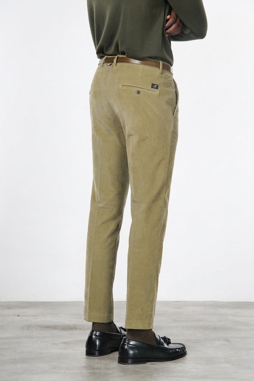 Torino pantalone chino uomo in velluto 1000 righe slim fit ①