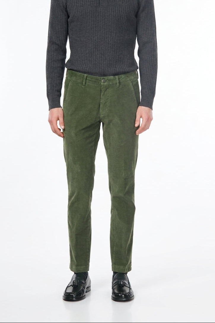 Torino pantalone chino uomo in velluto 1000 righe slim fit ①