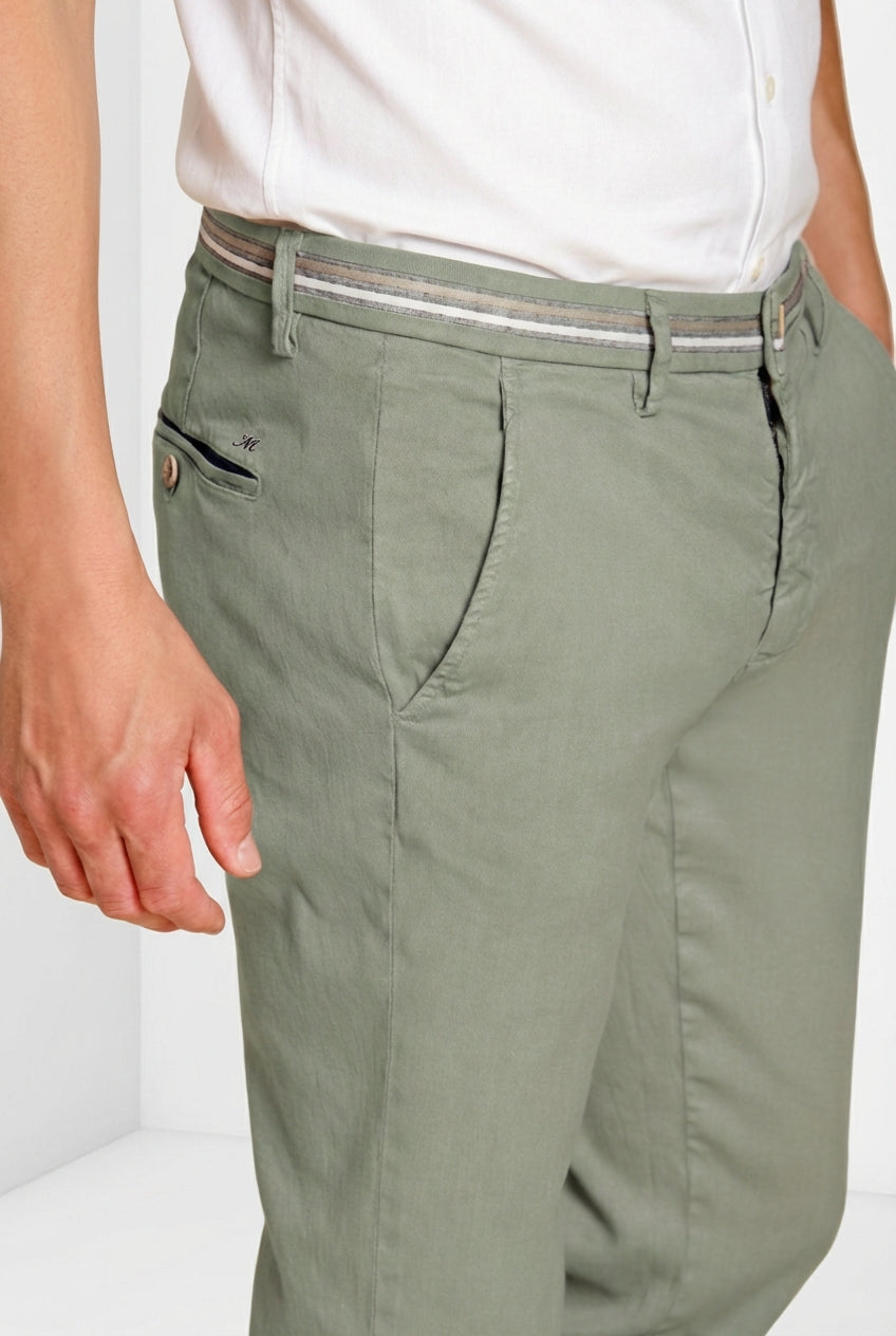 Torino Oxford Herren Chinohose aus Twill aus Leinen und Baumwolle slim fit