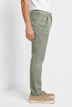 Torino Oxford men's chino pants in linen and cotton twill slim fit