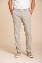Torino Oxford pantalone chino uomo in twill di lino e cotone slim fit